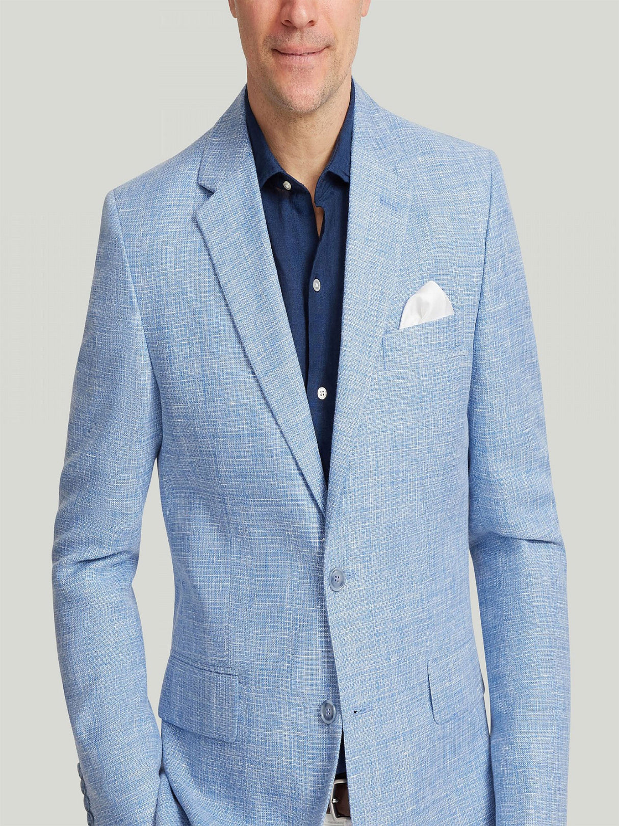 Men's Textured Blazer,Blue