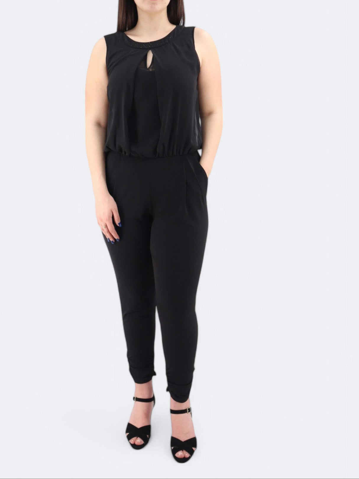 Image for Women's Beads Jumpsuit,Black