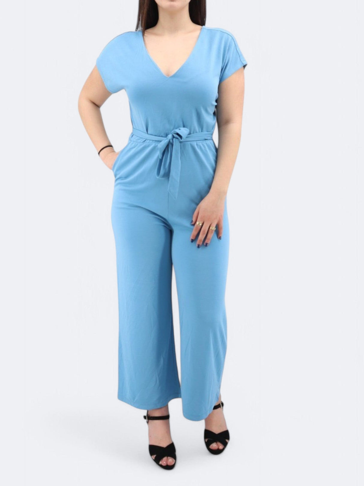 Image for Women's Belted Jumpsuit,Blue