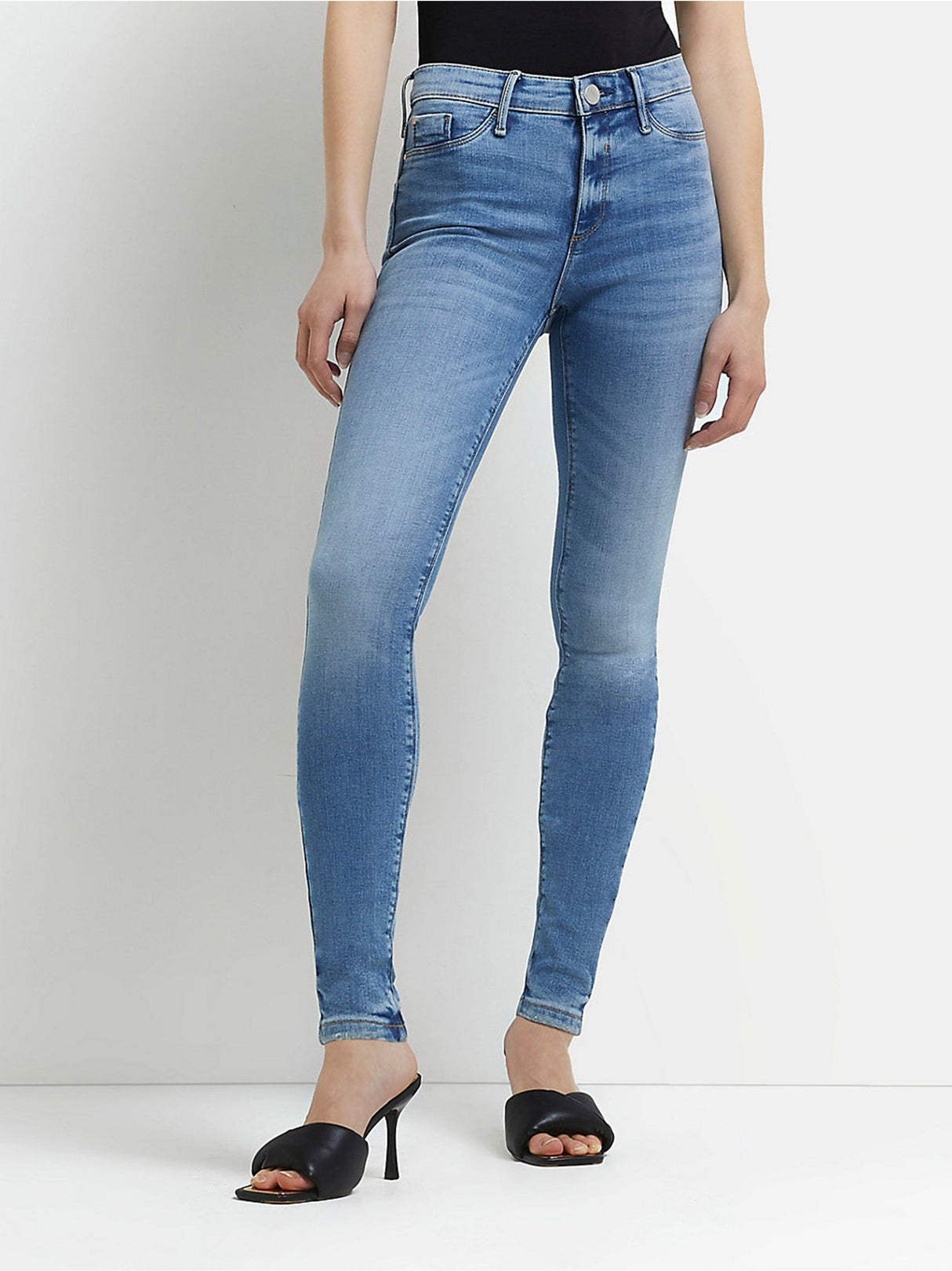Women's Washed Skinny Jeans,Light Blue