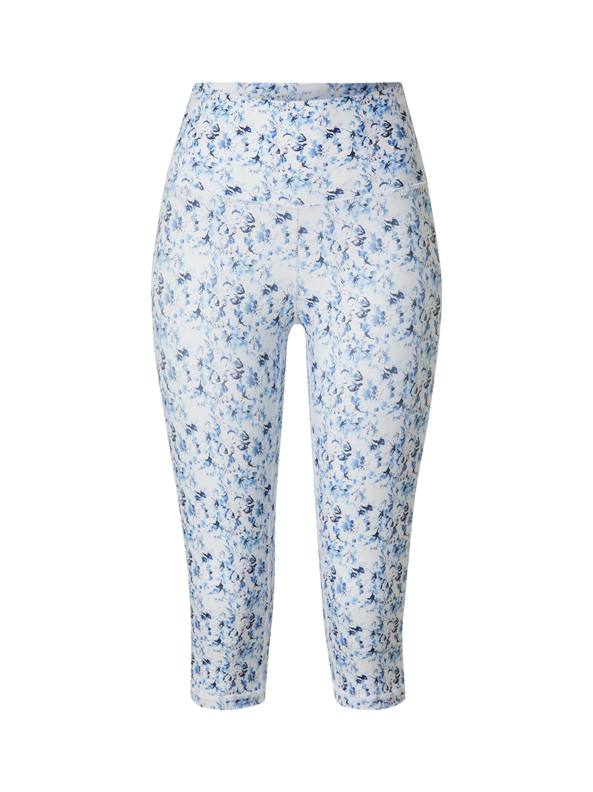 Women's Floral Printed Capri Leggings,White