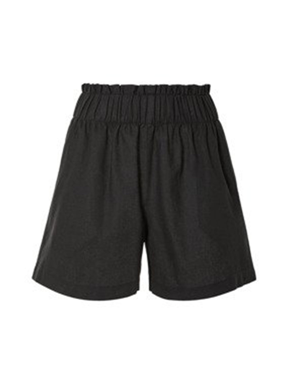 Women's Plain Linen Shorts,Black