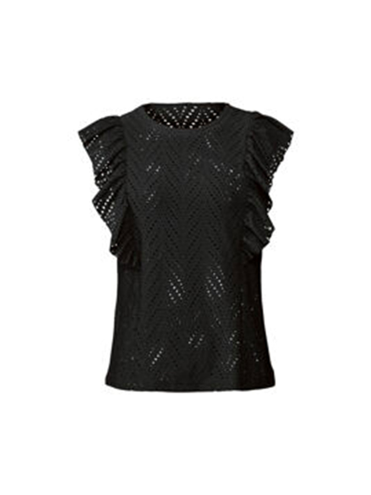 Women's Eyelet Top,Black