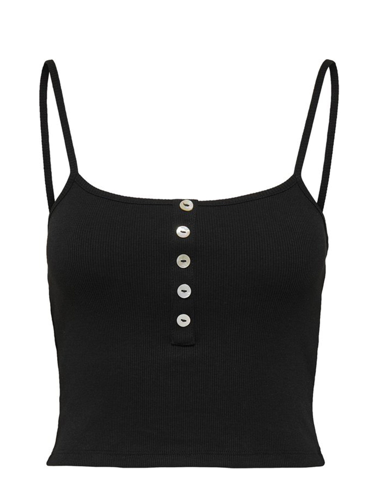 Women's Ribbed Cropped Tank Top,Black