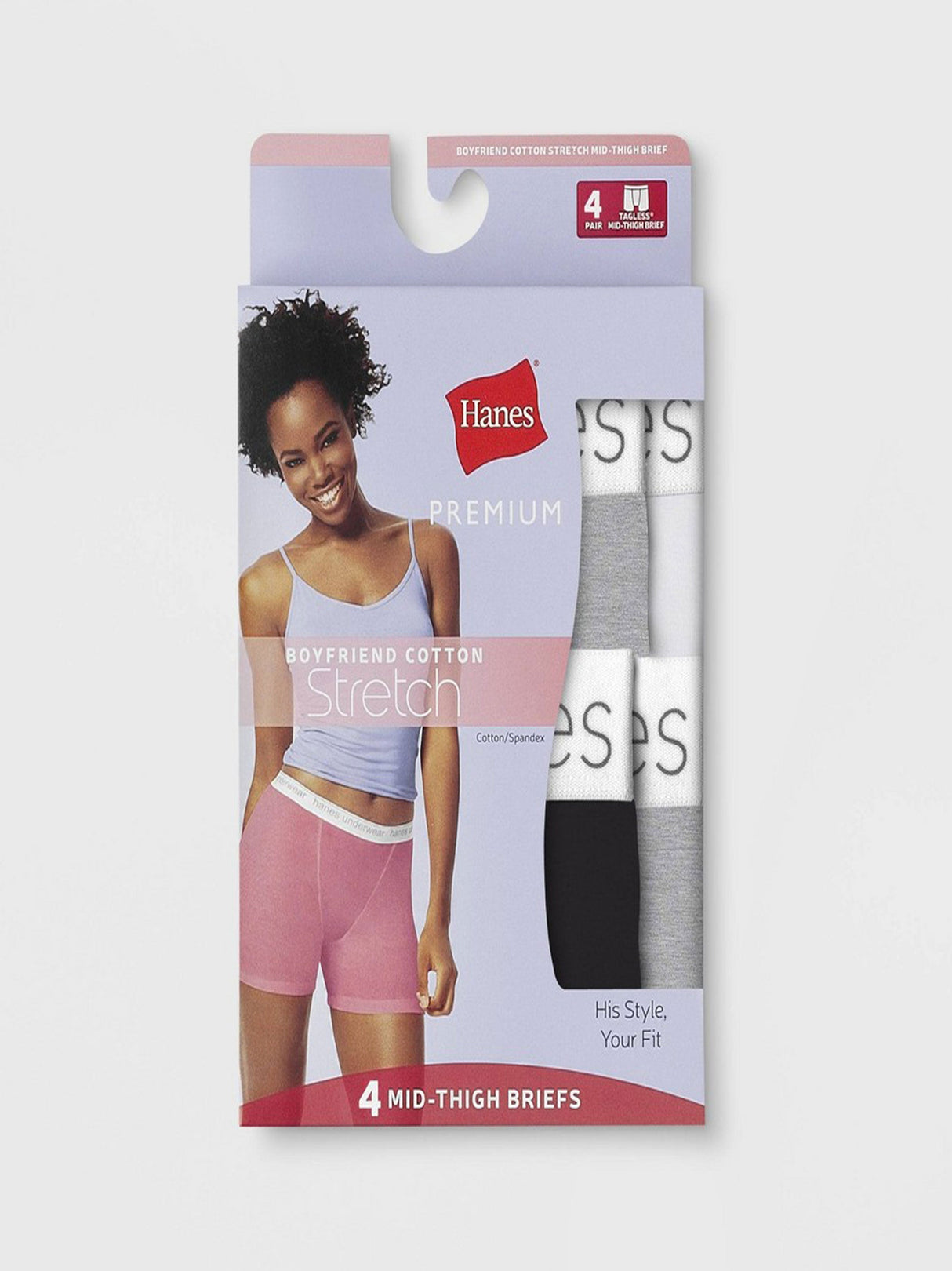 Women's 4 Pcs Plain Briefs Set,Multi