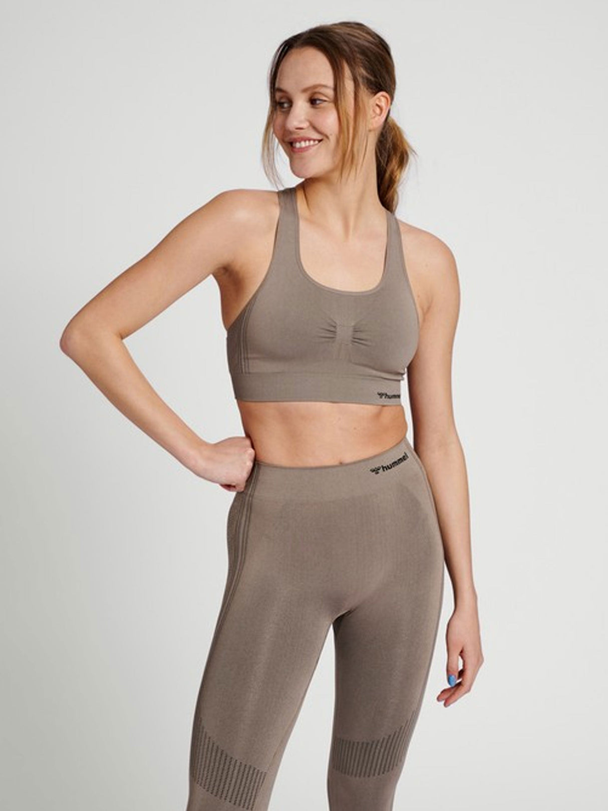 Women's Seamless Sports Top,Taupe