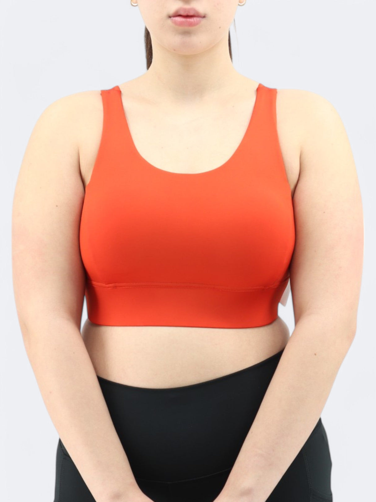 Women's Plain Sports Cropped Top,Burnt Orange