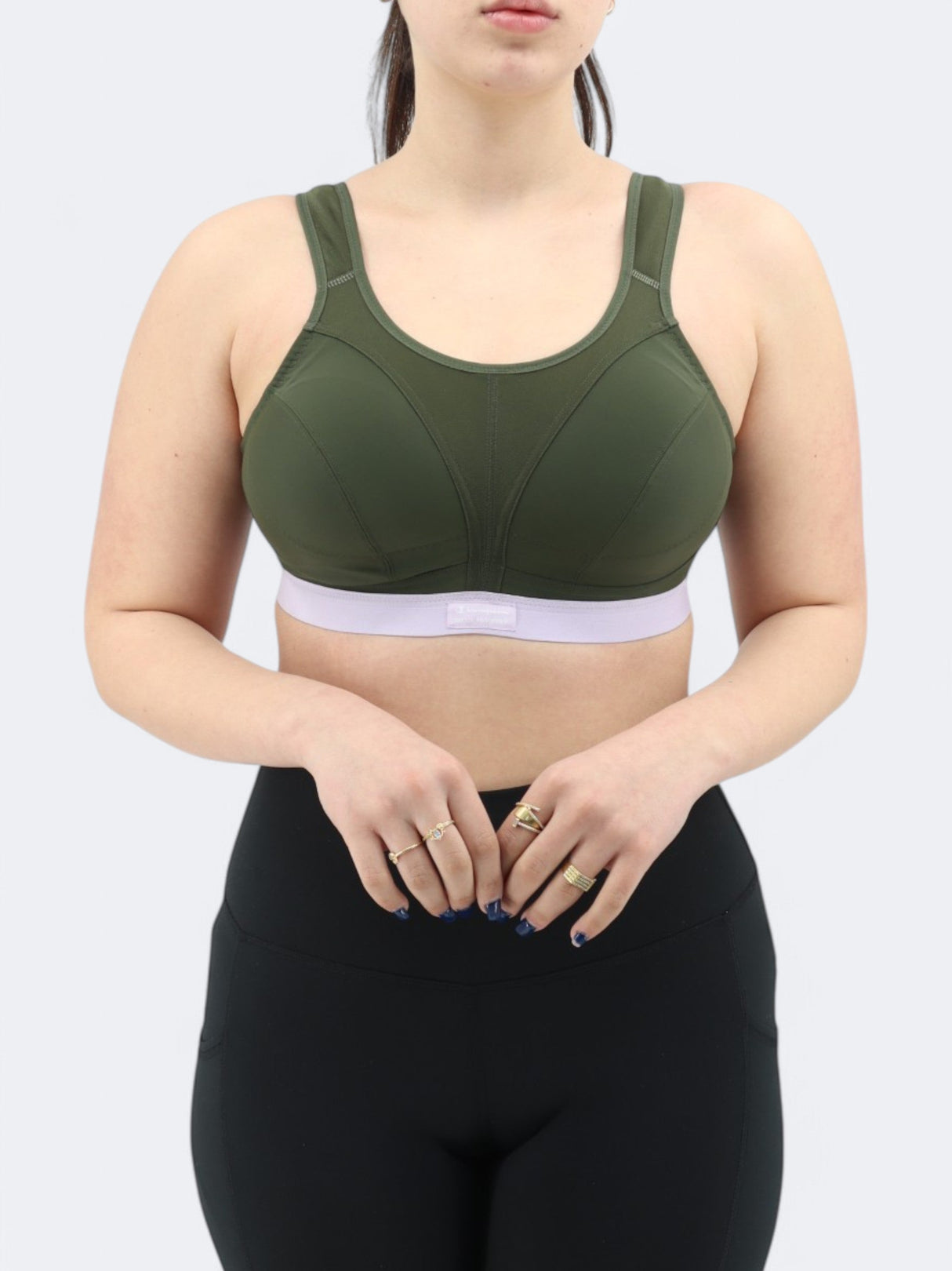 Women's Textured Sports Bra,Olive