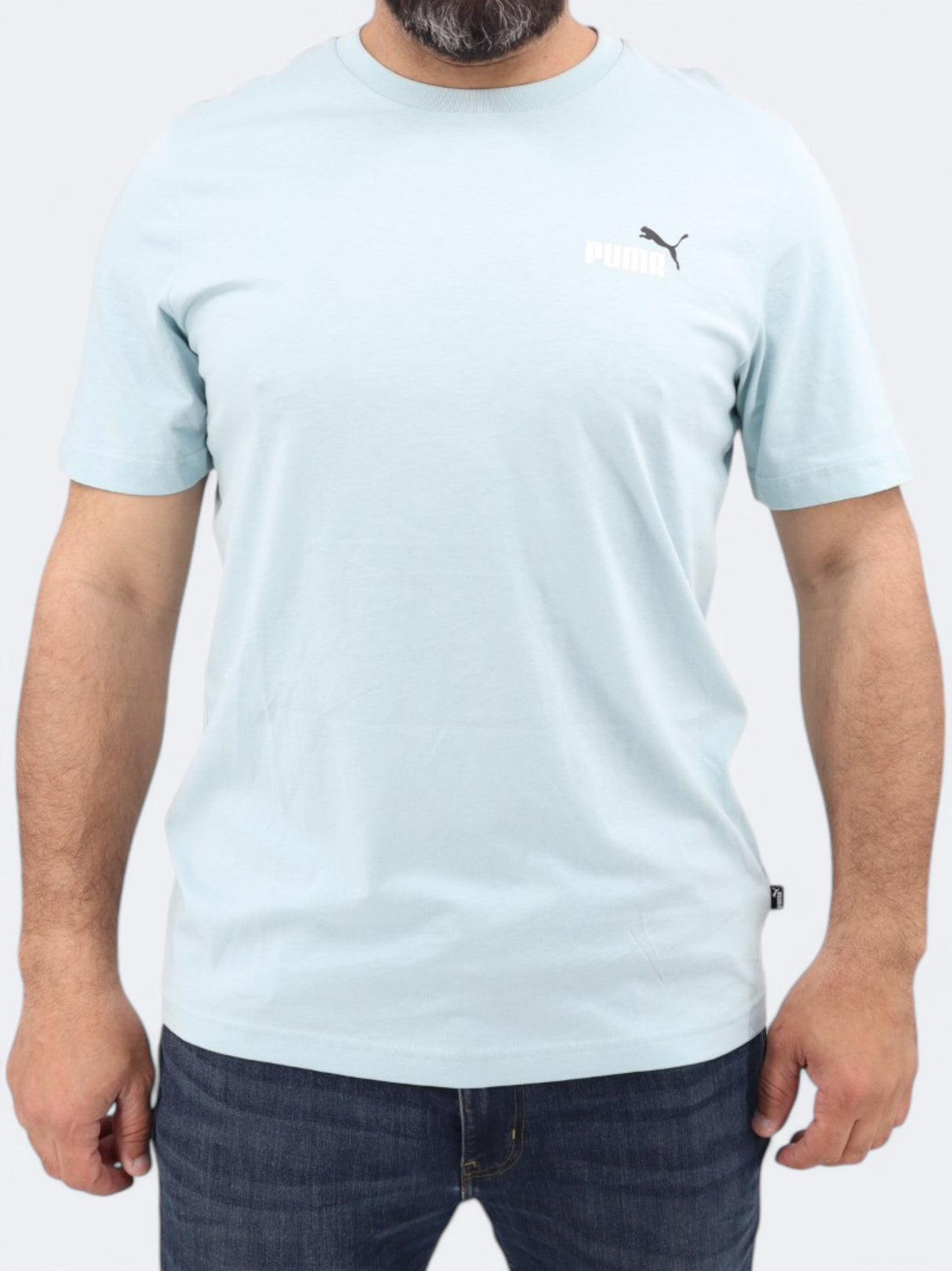 Men's Brand Logo Printed T-Shirt,Light Blue