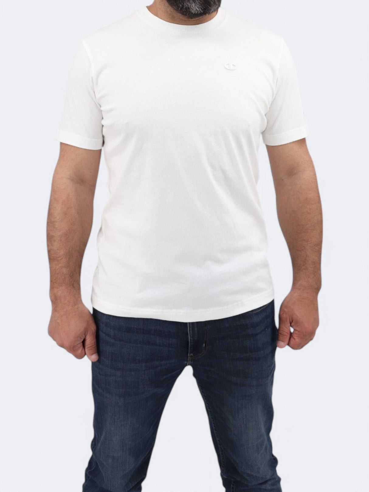 Men's Brand Logo Embroidered T-Shirt,White