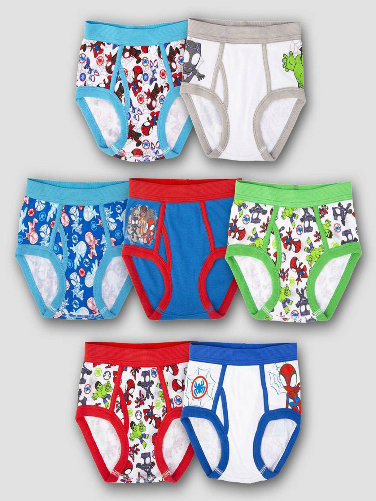 Kids Boy's 7 Pcs Graphic Printed Briefs Set,Multi