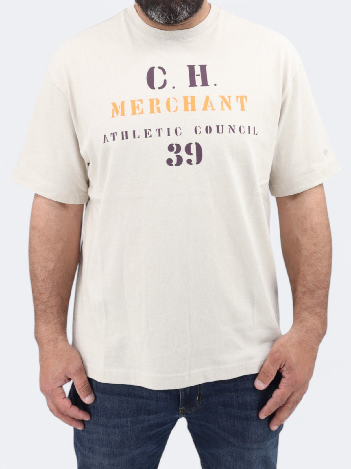 Men's Printed T-Shirt,Beige