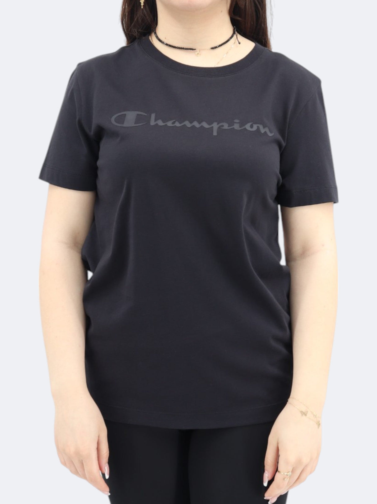 Women's Brand Logo Printed T-Shirt,Black