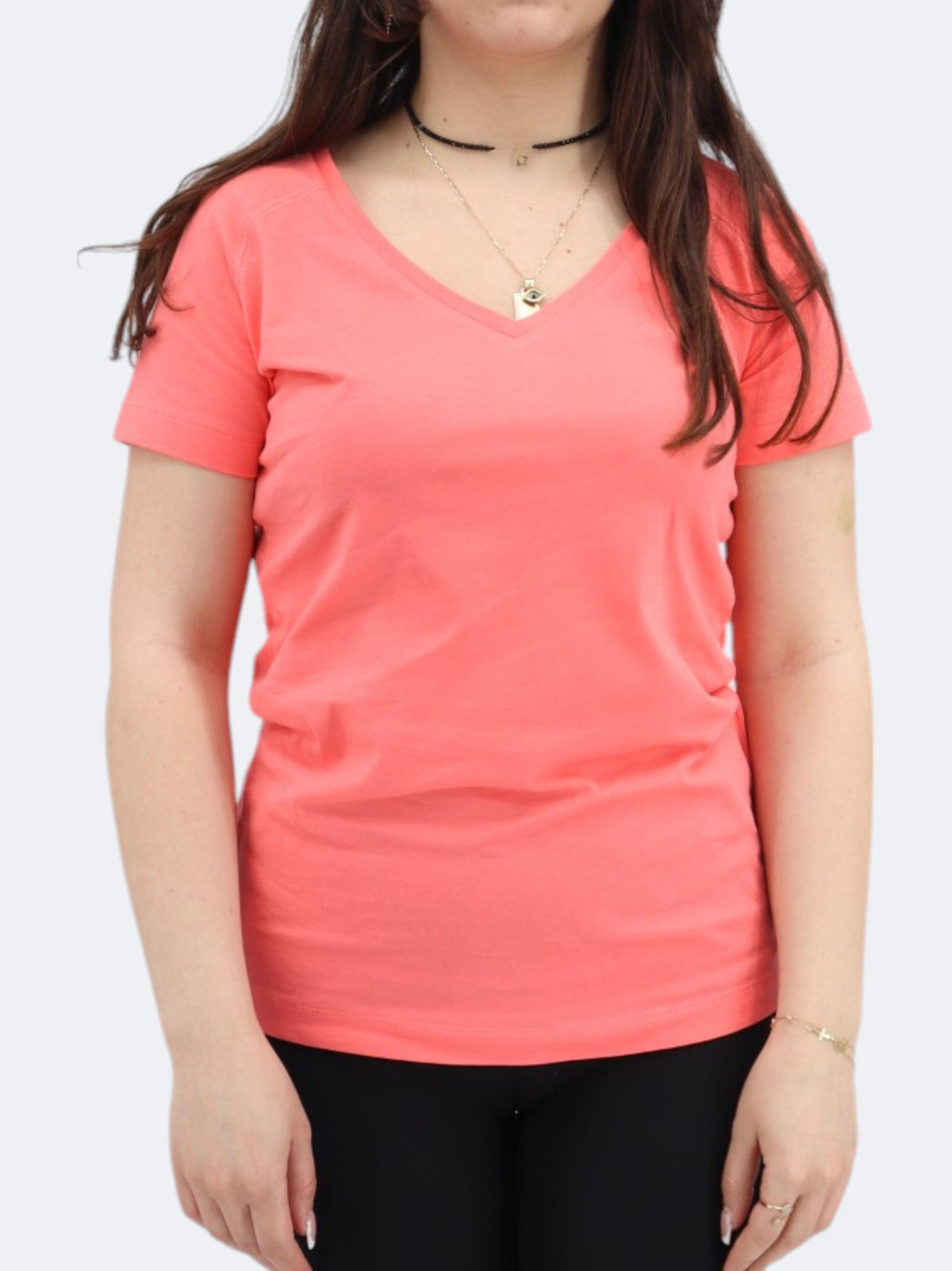 Women's Plain T-Shirt,Coral