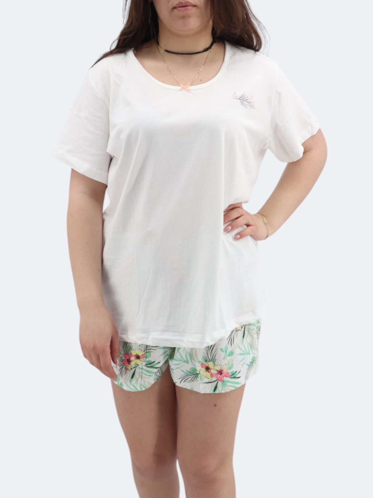 Women's 2 Pcs Printed Pajamas Set,Multi