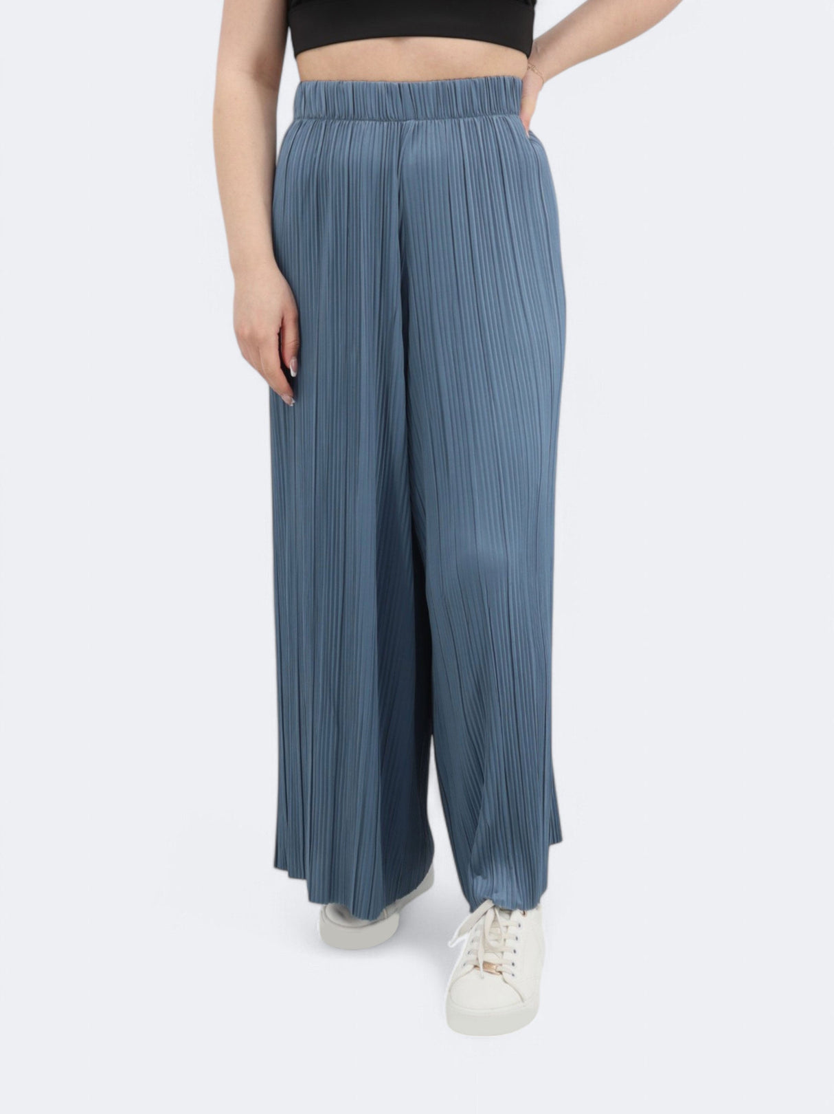 Women's Pleated Pants,Blue