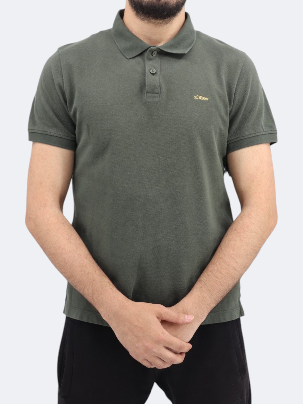 Men's Embroidered Polo T-Shirt,Olive