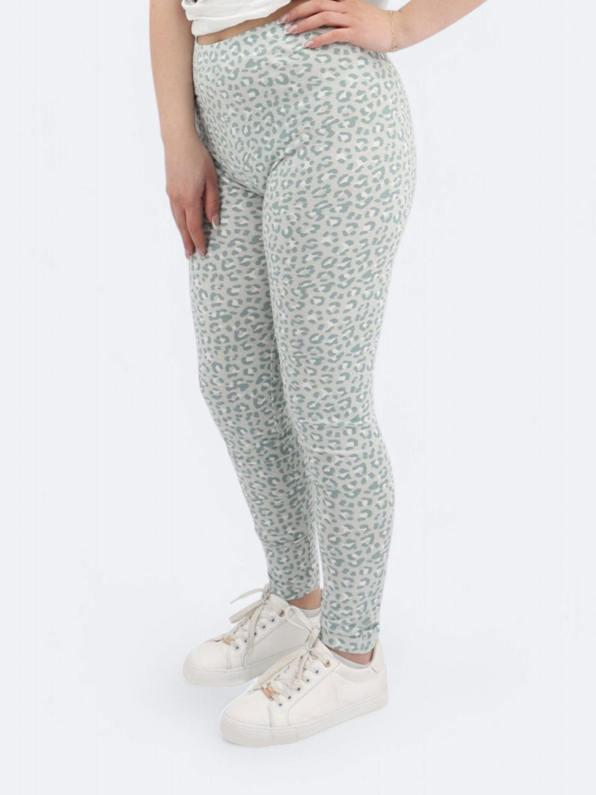 Women's Printed Leggings,Light Green