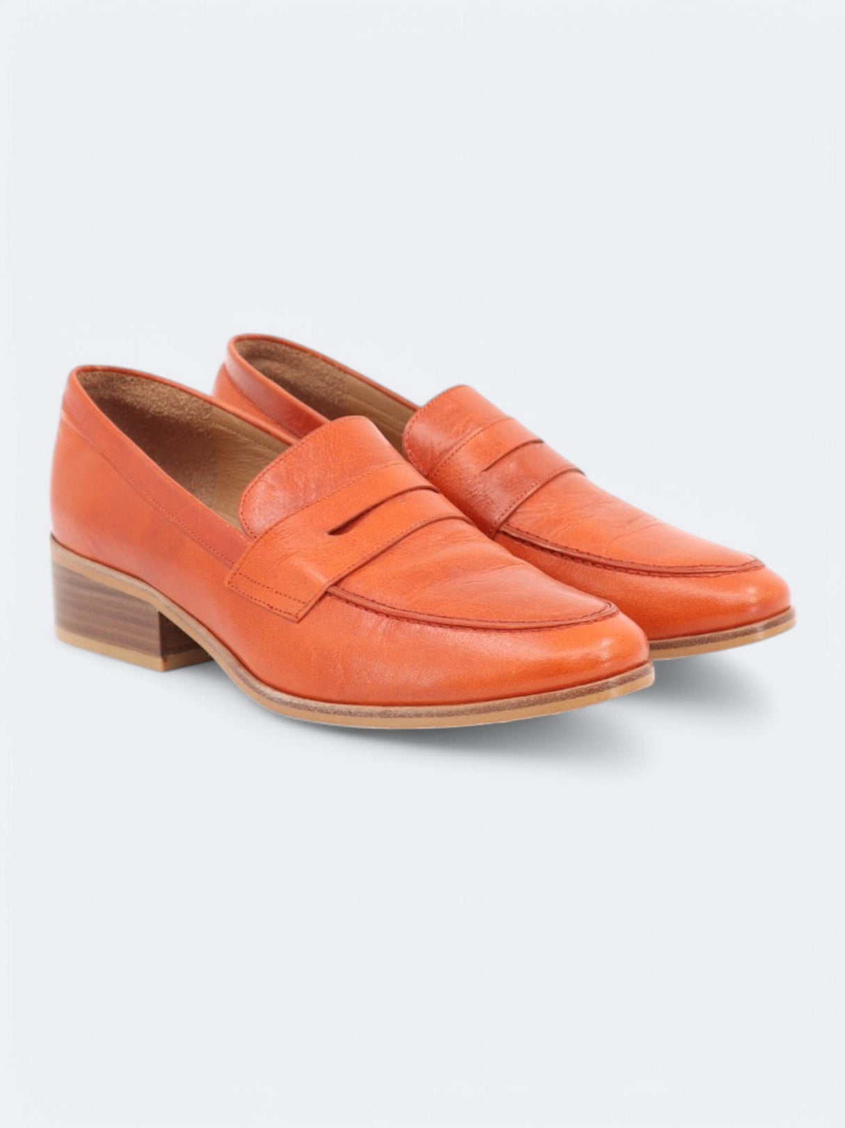 Women's Leather Classic Shoes,Orange