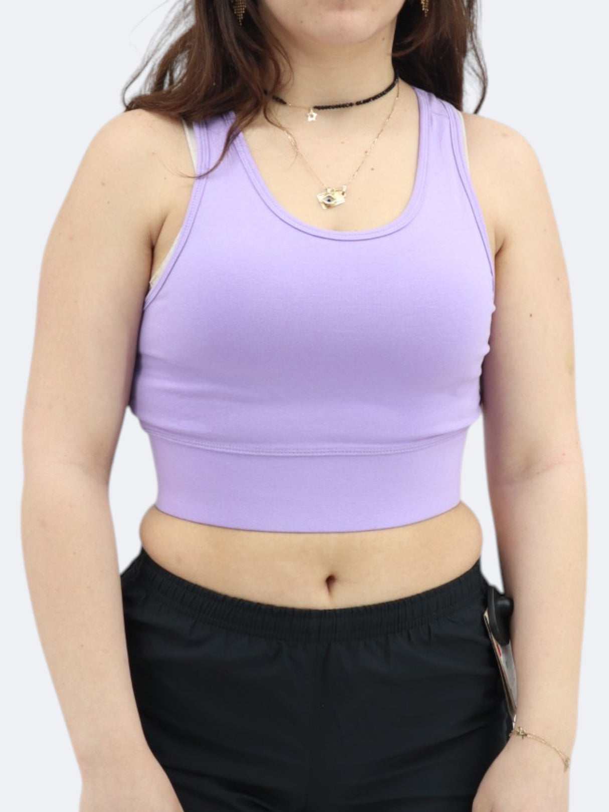 Women's Pain Cropped Sports Top,Purple