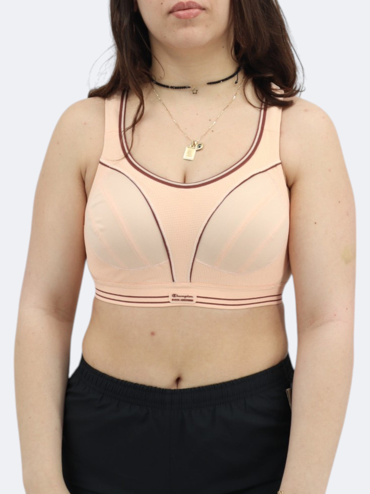 Women's Textured Sports Bra,Peach