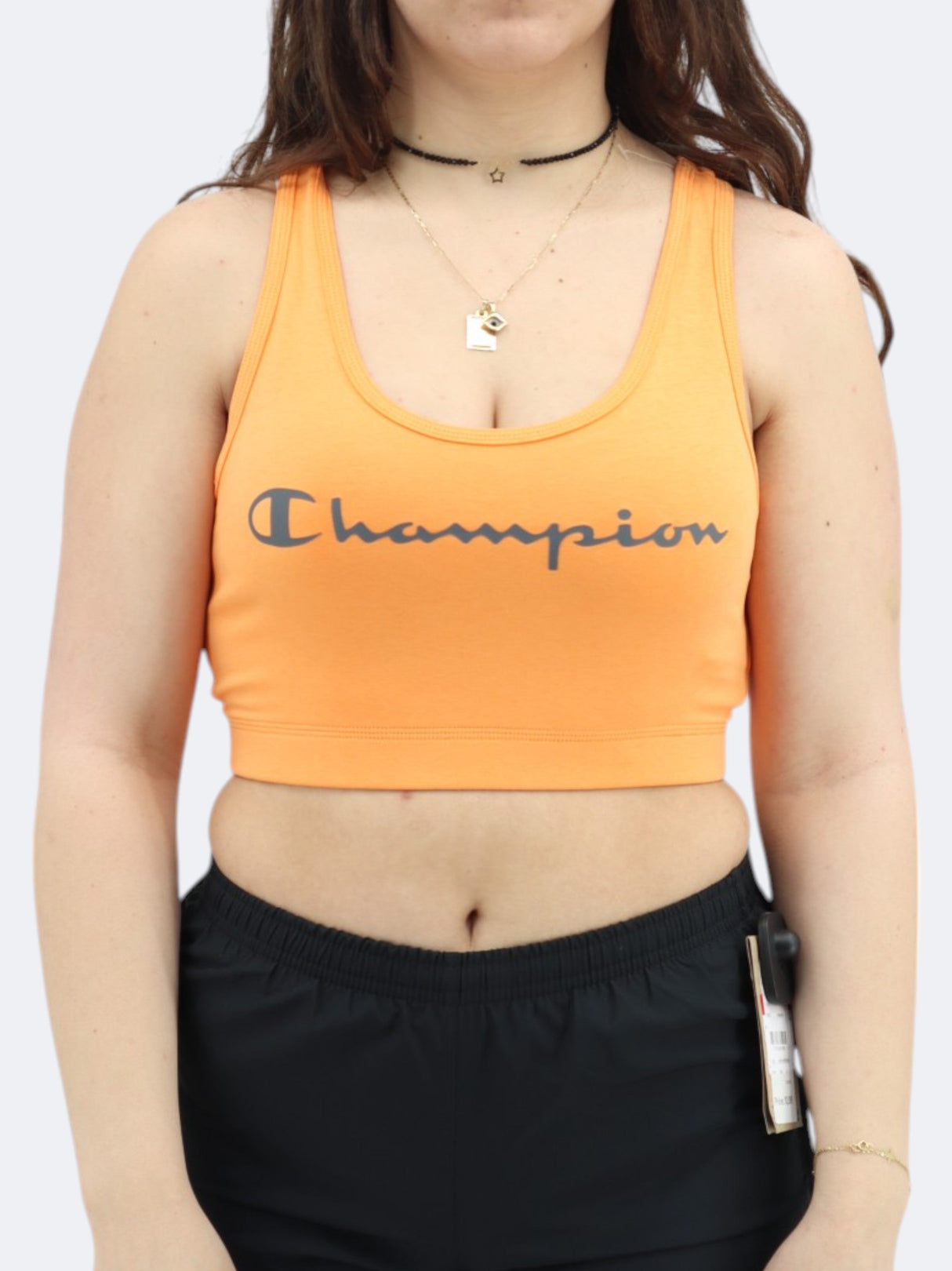 Women's Printed Cropped Sports Top,Orange