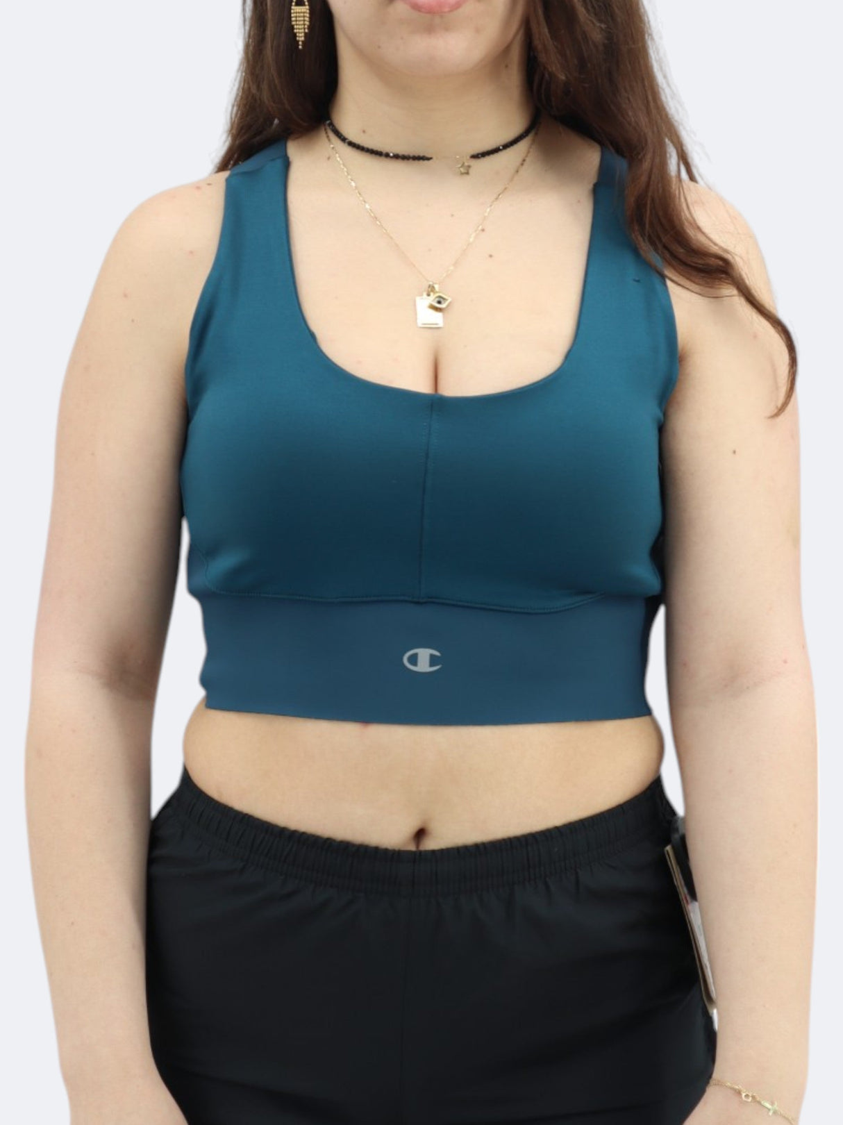 Women's Cropped Sports Top,Dark Teal