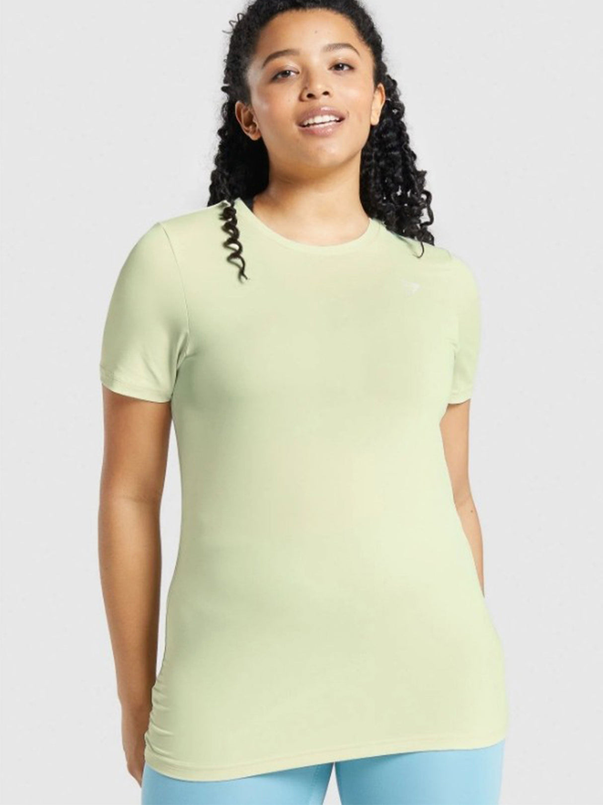 Women's Brand Logo Printed Sports T-Shirt,Light Green