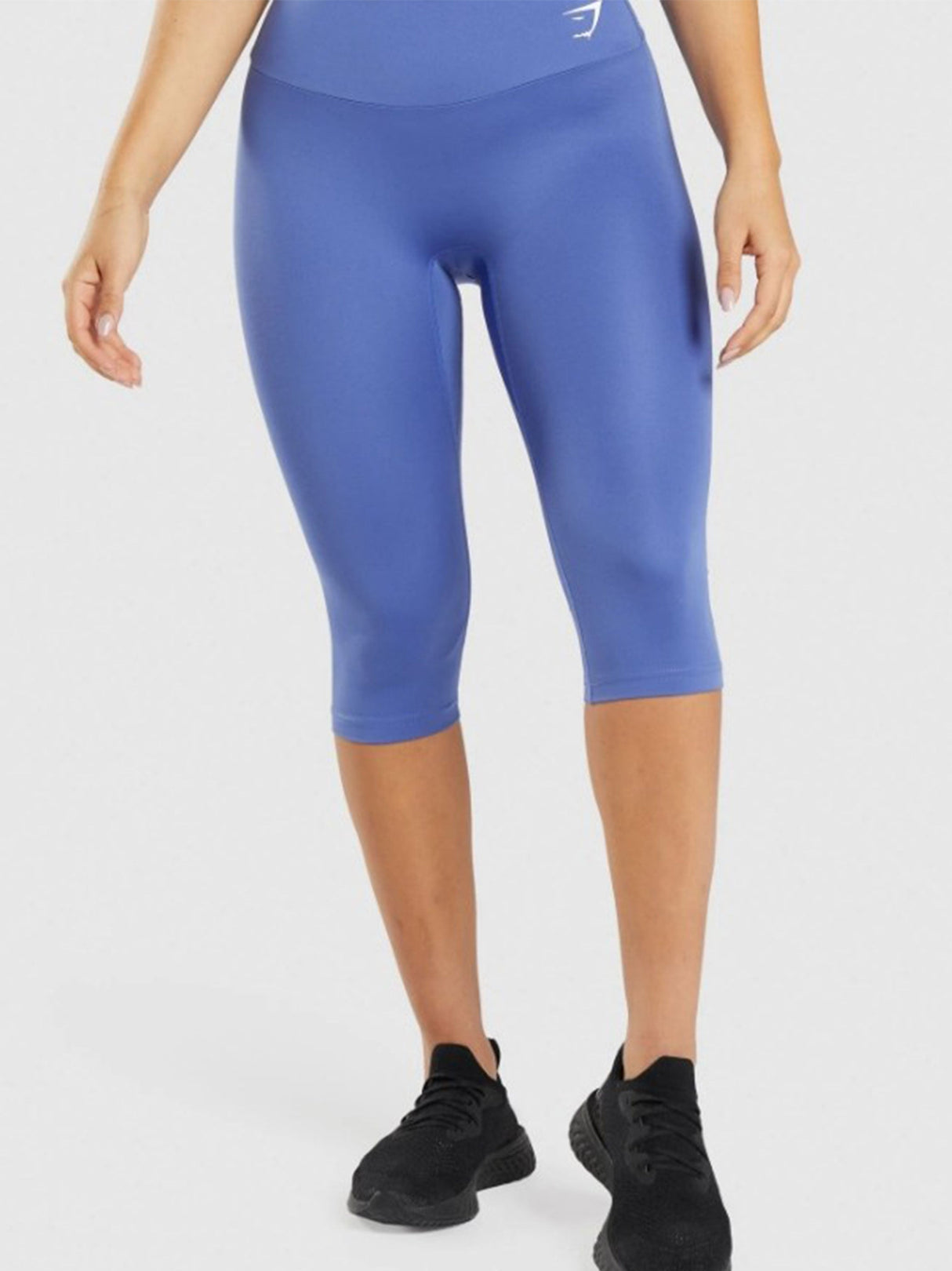 Women's Brand Logo Printed Short Leggings,Blue