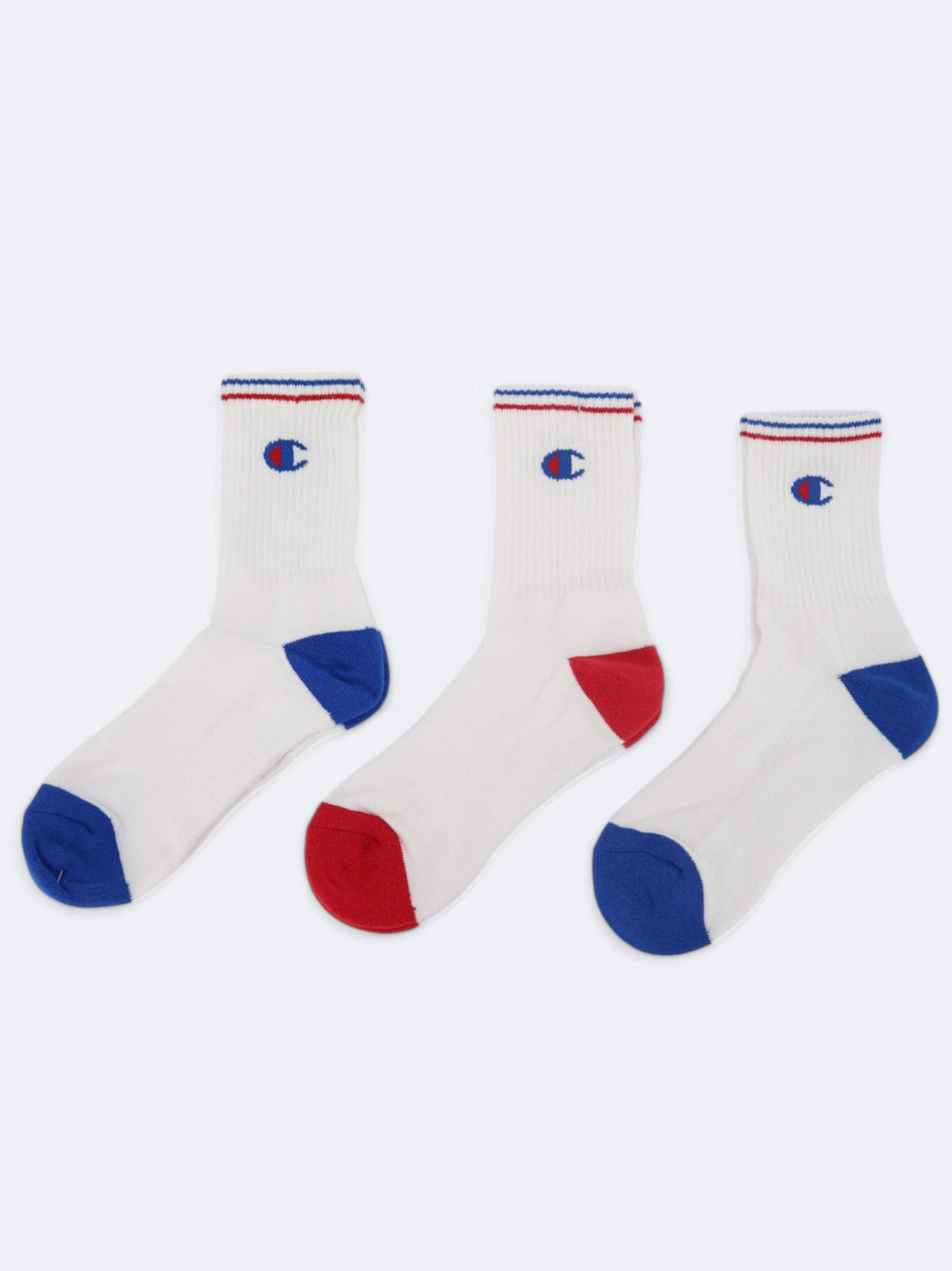 Men's 3 Pairs Brand Logo Printed Long Socks,White