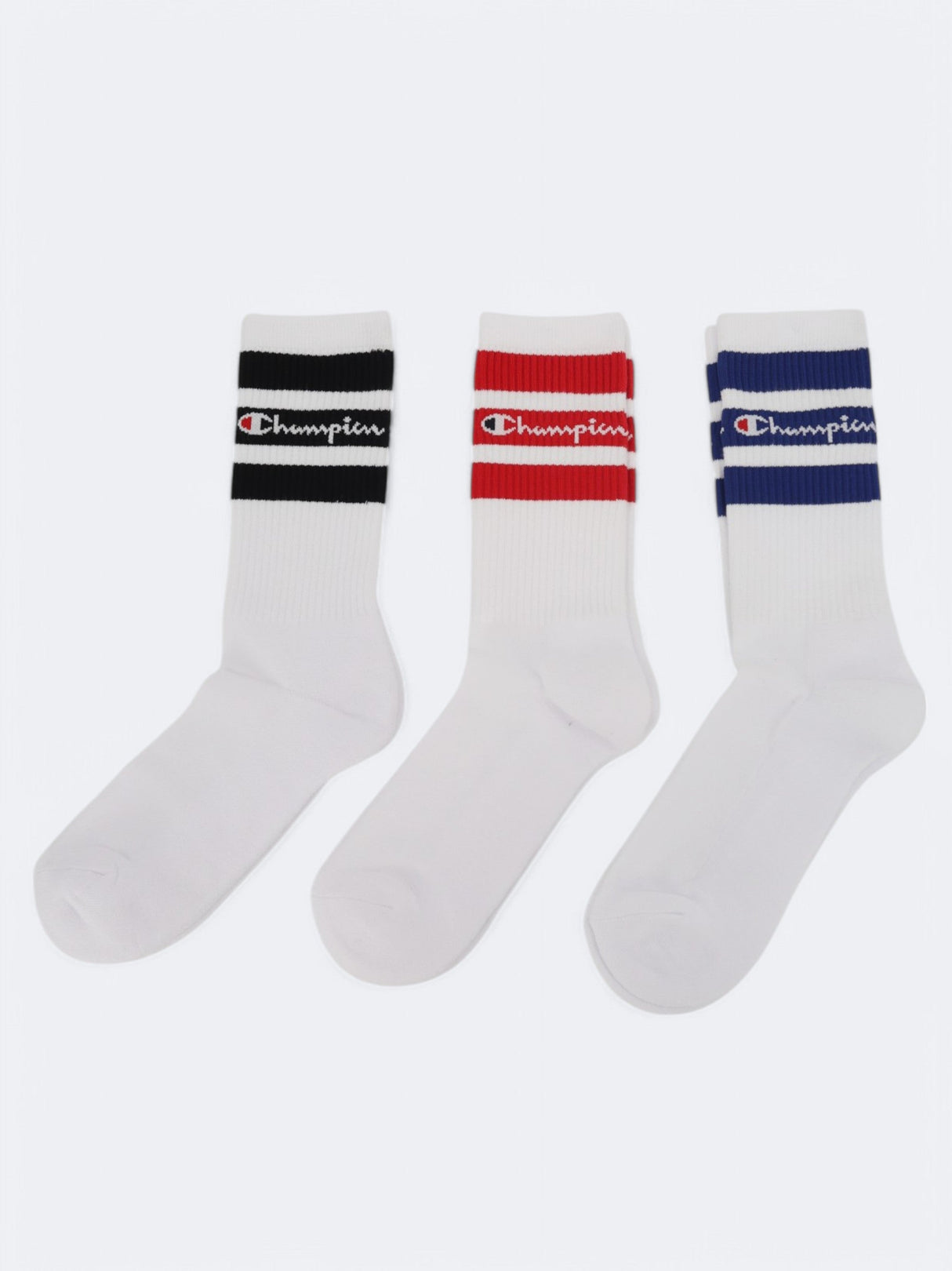 Women's 3 Pairs Striped Long Socks,White