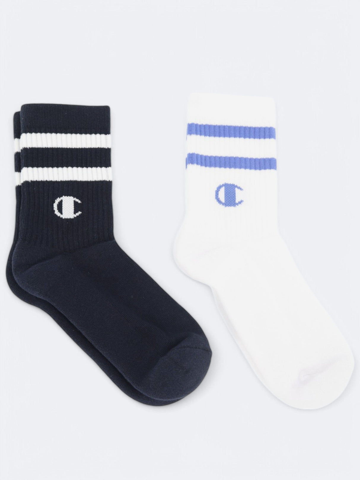 Men's 2 Pairs Striped Long Socks,Black/White