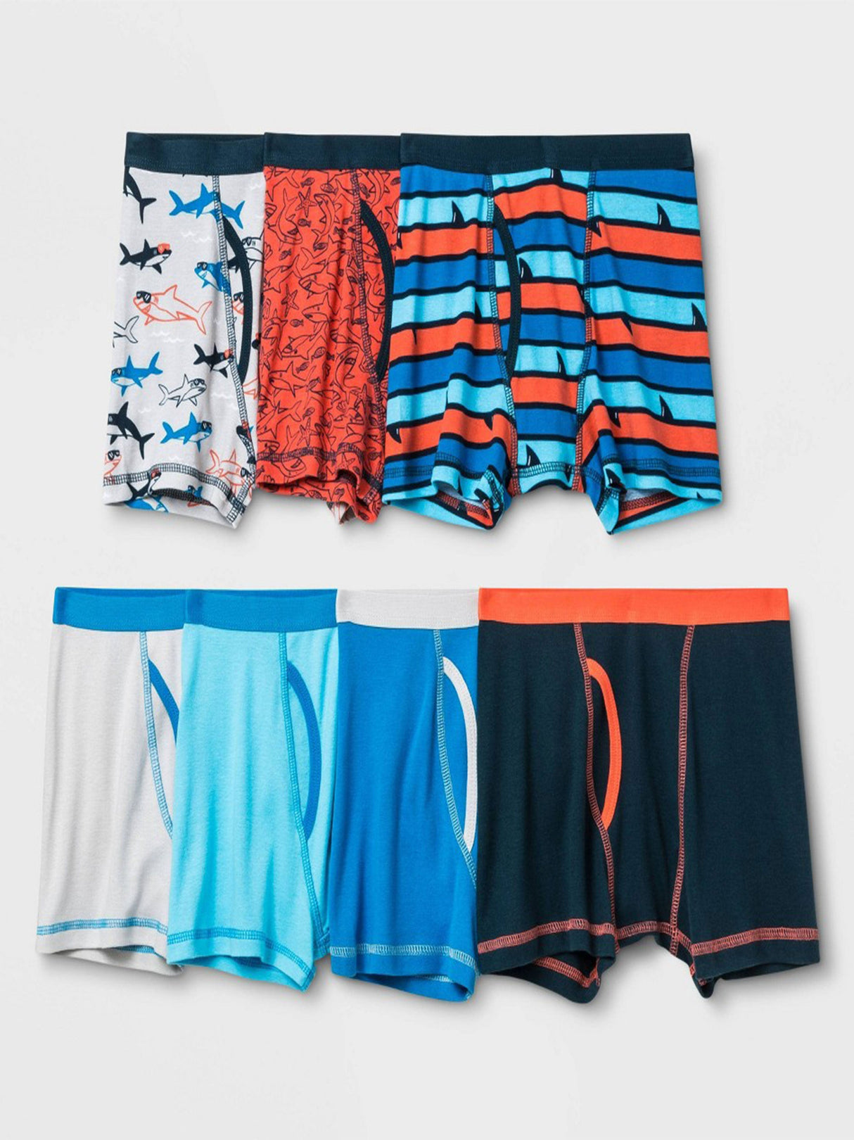 Image for Kid's Boy's 7 Pack Printed Boxer Briefs Set,Multi