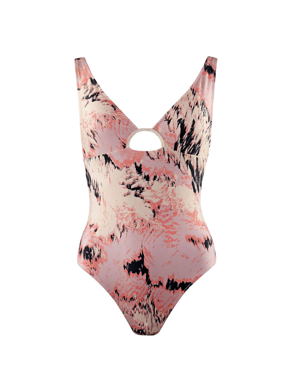 Image for Women's Open Back One Piece Printed Swimsuit,Nude