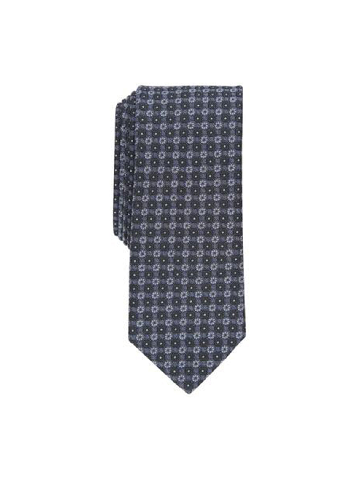 Men's Daisey Skinny Floral Neat Tie,Light Grey