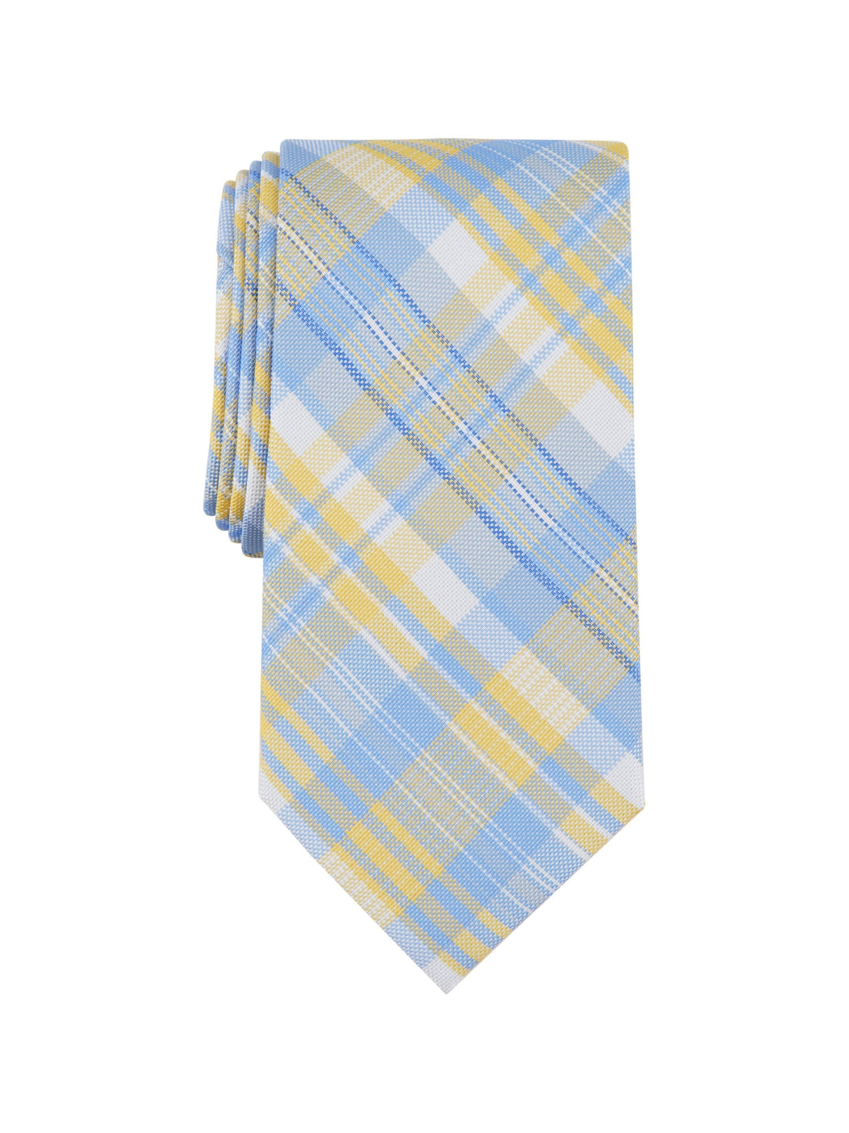 Men's McKay Plaid Tie,Yellow,Blue
