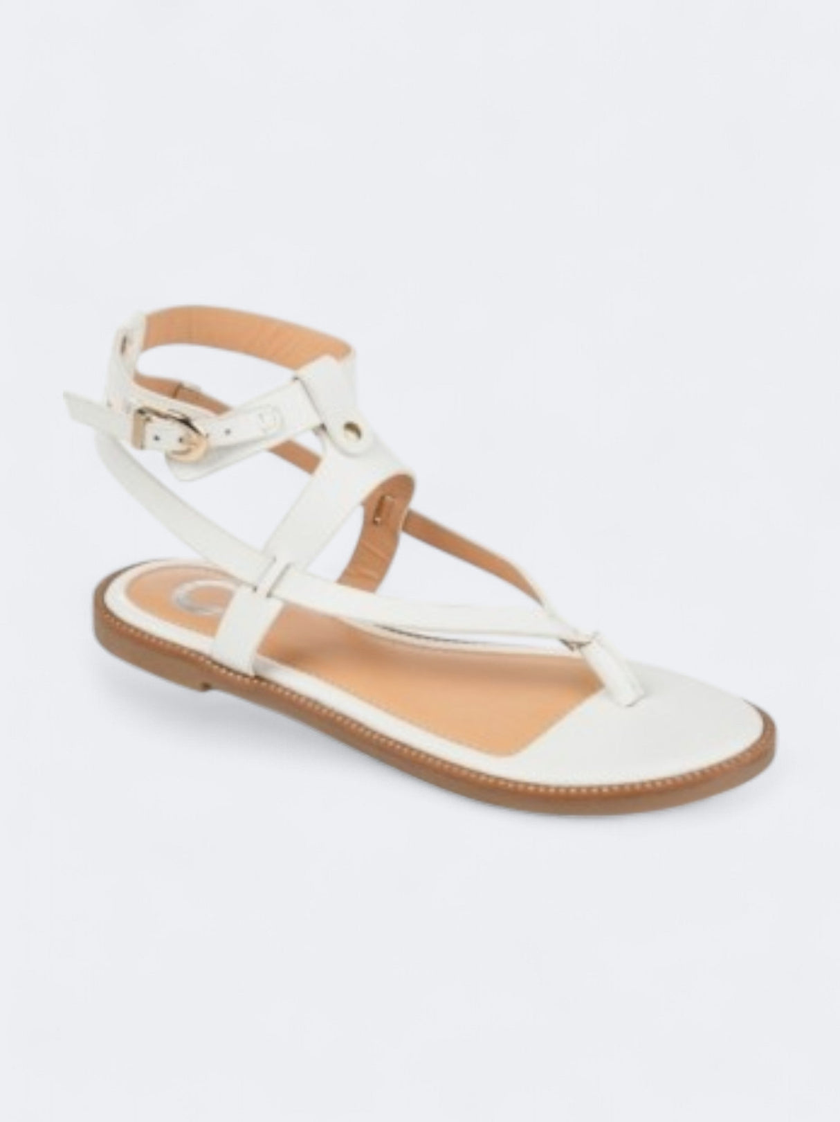 Image for Women's Tangie Ankle Strap Flat Sandals,White