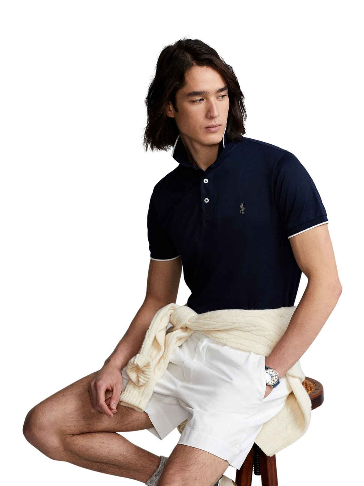 Image for Men's Plain Birdseye Polo Shirt,Navy