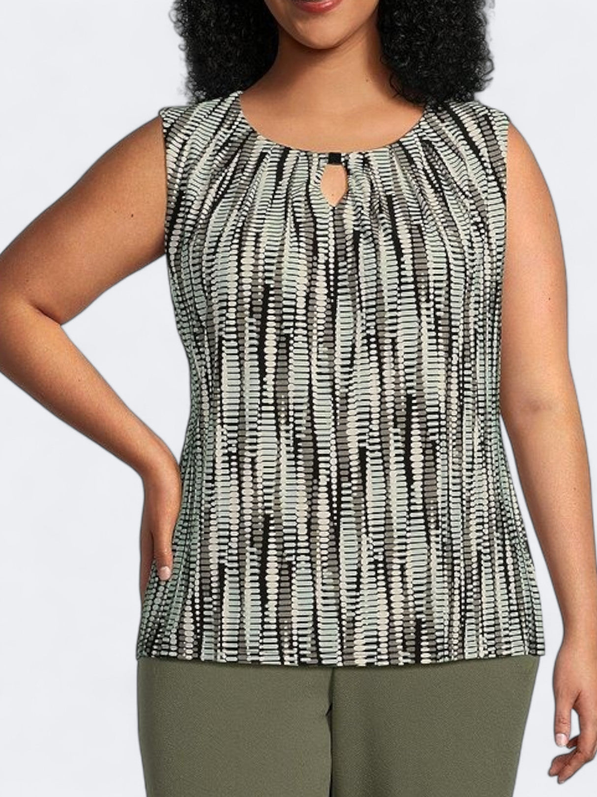Image for Women's Printed Plus Size Shell Top,Multi