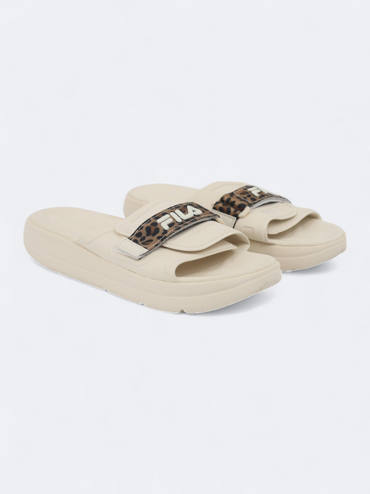 Image for Women's Brand Logo Printed Slippers,Beige