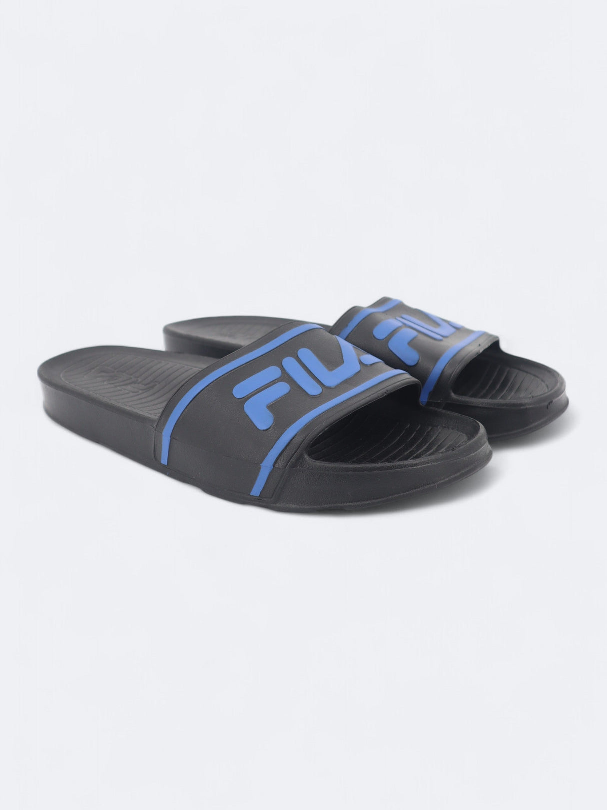 Image for Men's Brand Logo Printed Slippers,Black