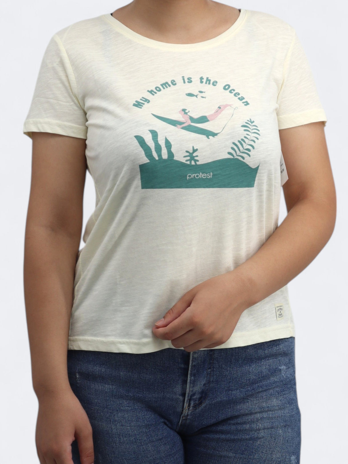 Image for Women's Printed Top,Light Yellow