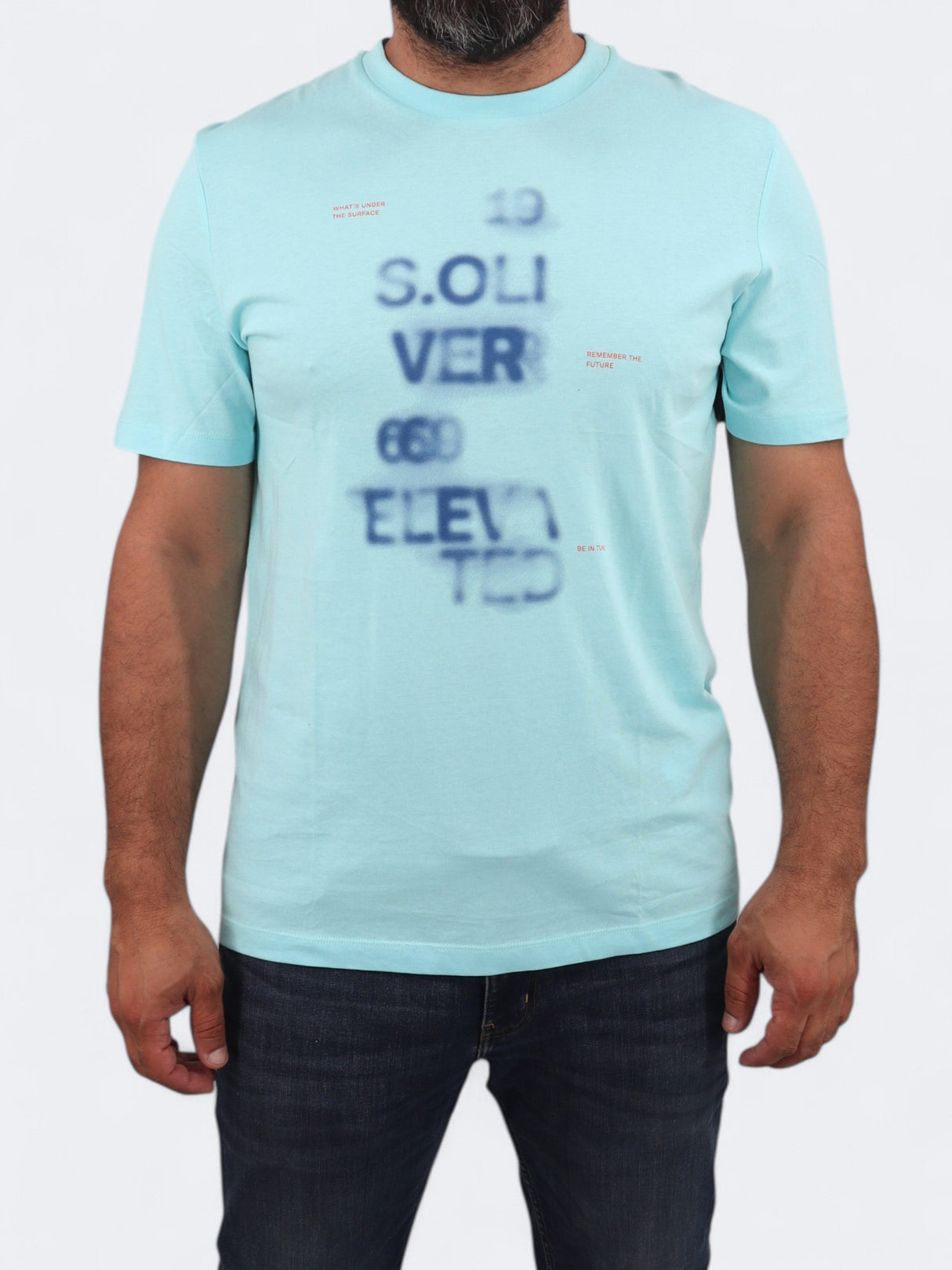 Image for Men's Printed T-Shirt,Light Blue