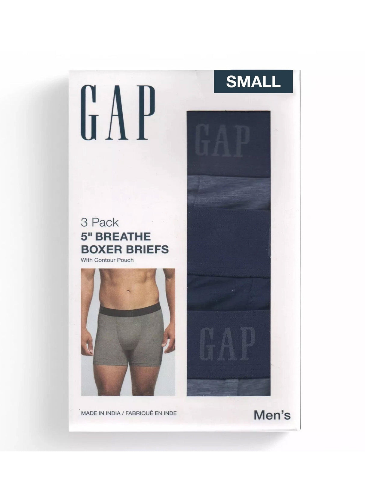 Men's 3 Pack Brand Logo Printed Boxer Briefs,Grey/Navy