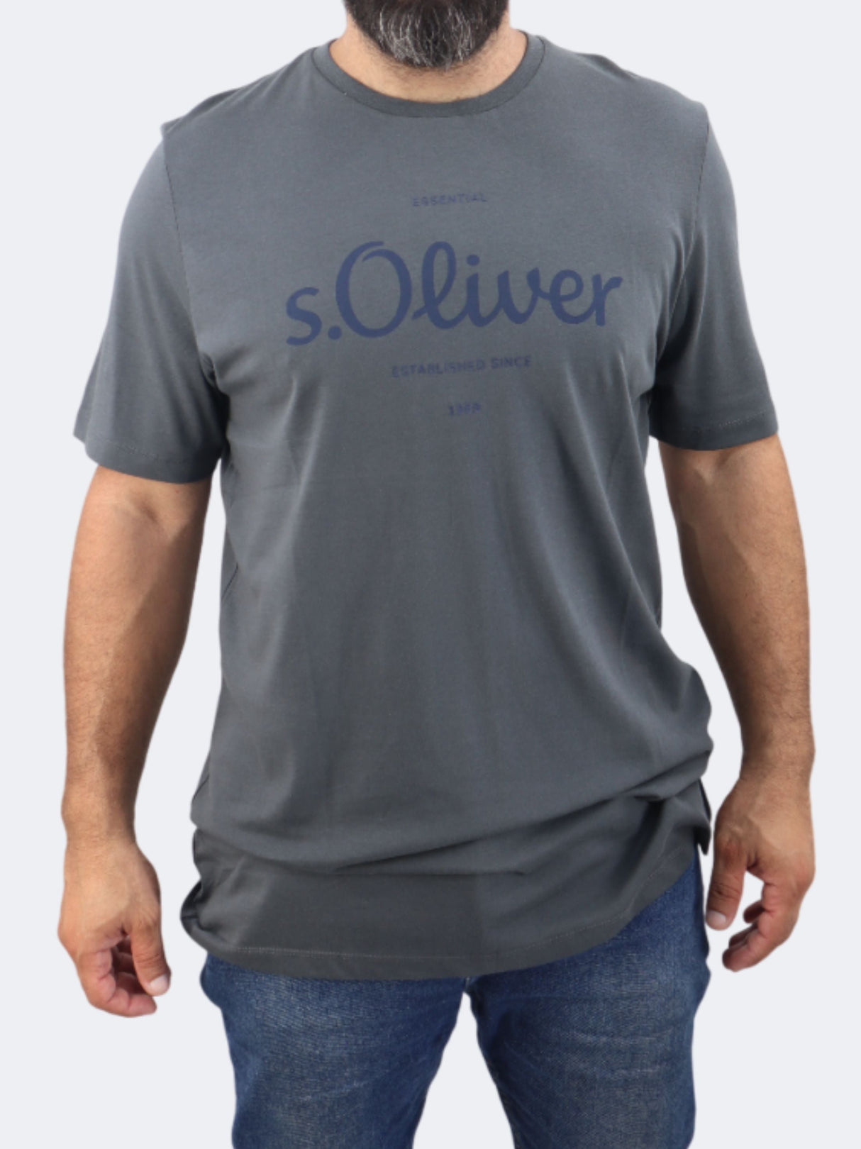 Image for Men's Printed T-Shirt,Dark Grey