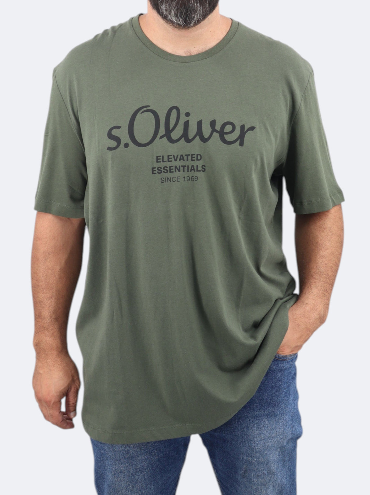 Image for Men's Printed T-Shirt,Olive Green