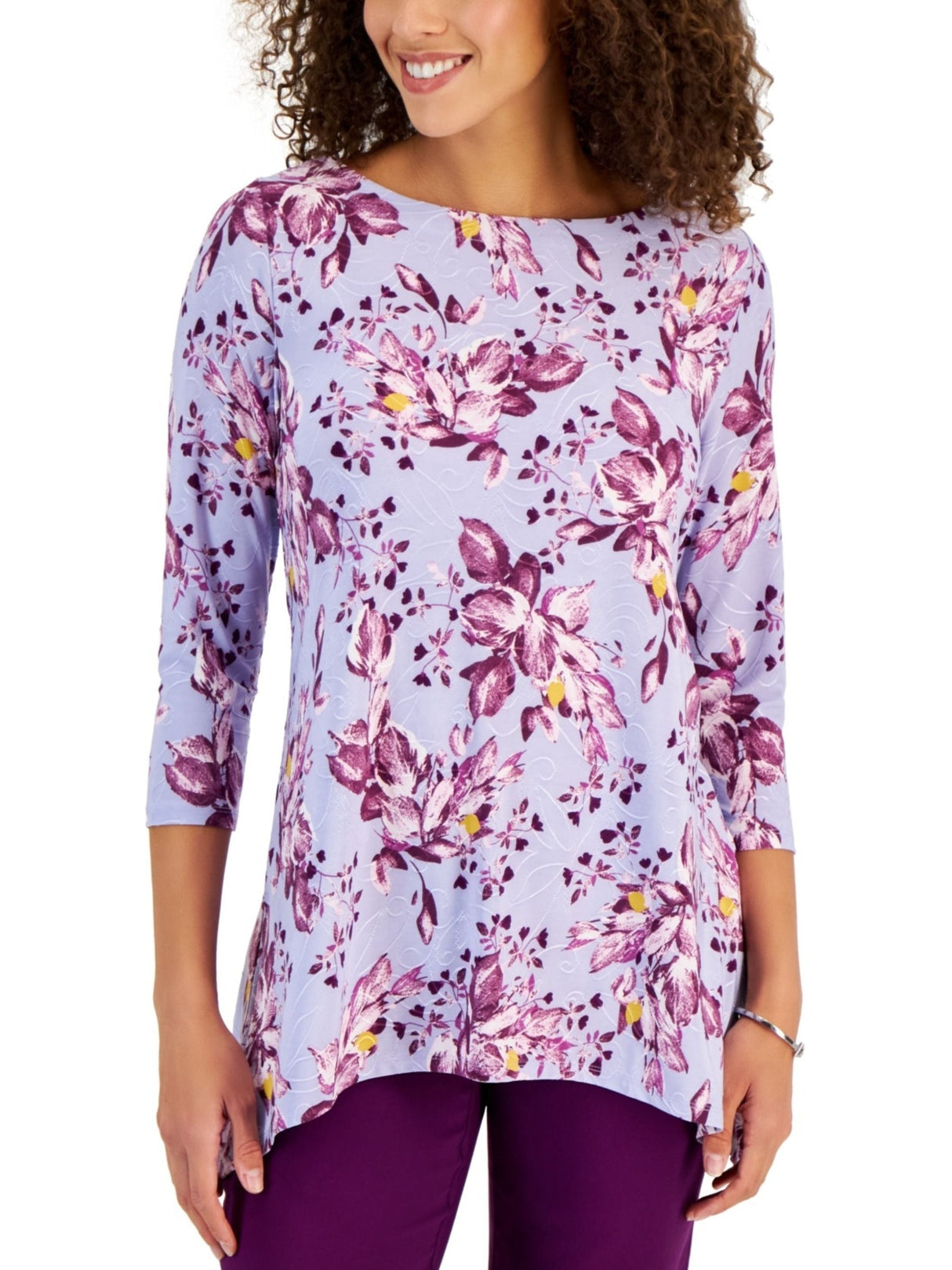 Image for Women's Floral Printed Top,Purple