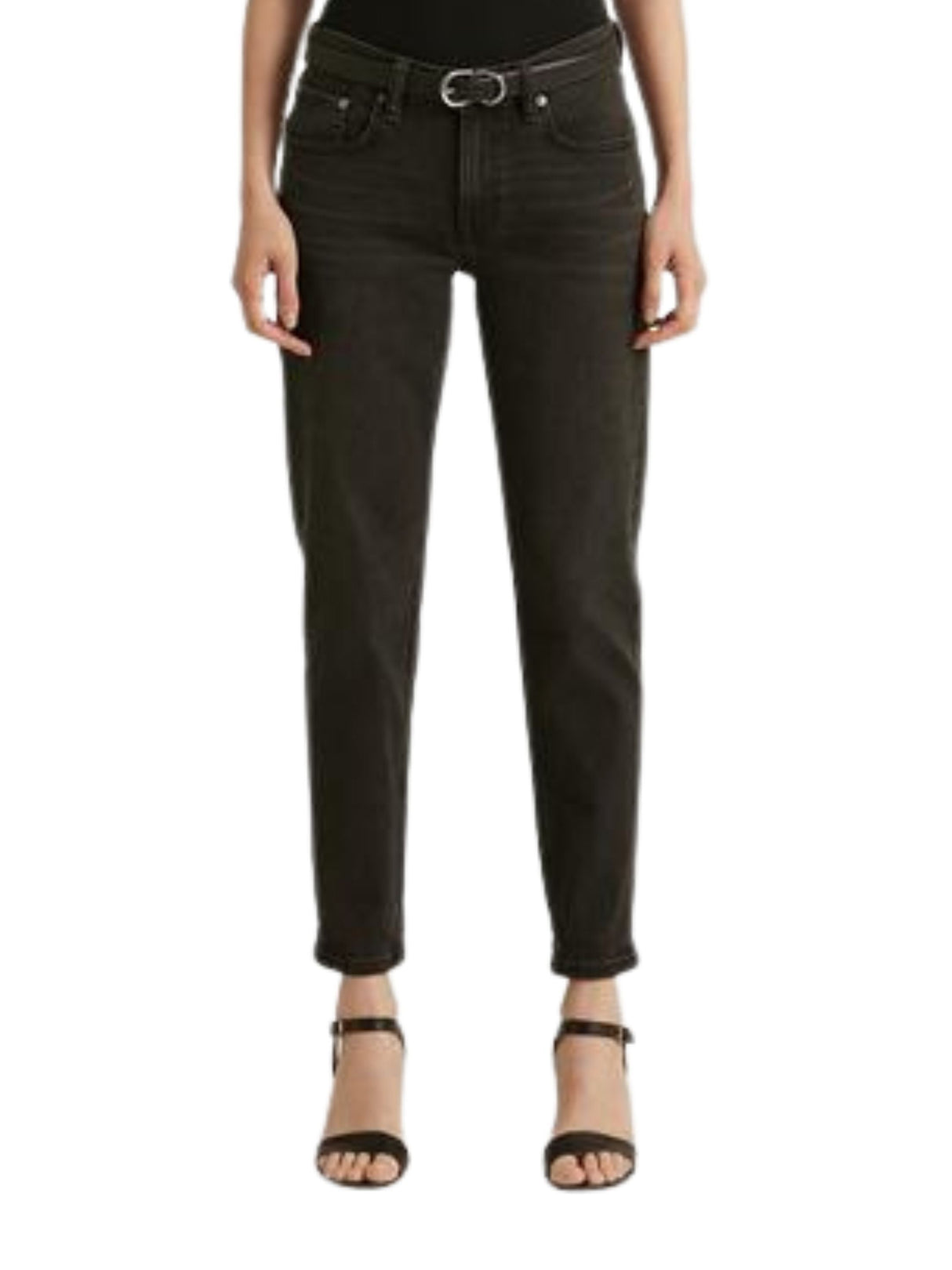 Women's Plain Jeans Pockets,Black