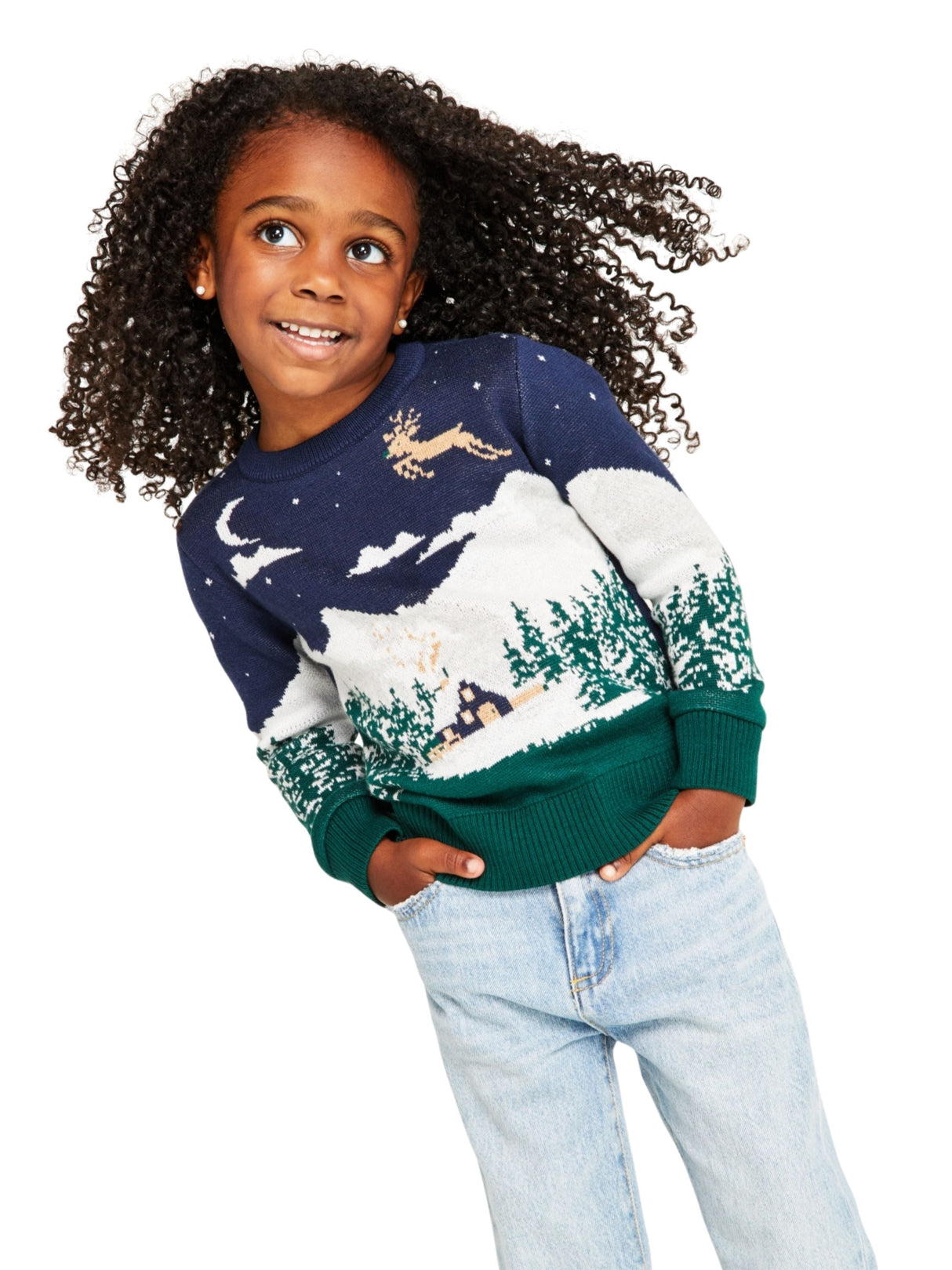 Kids Girl's Graphic Printed Sweaters,Multi