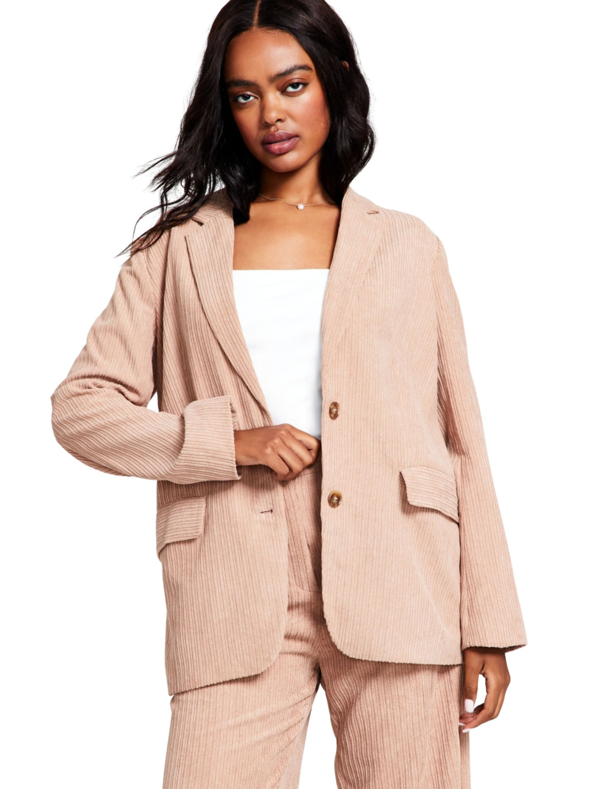 Women's Textured Wavy Blazers,Beige